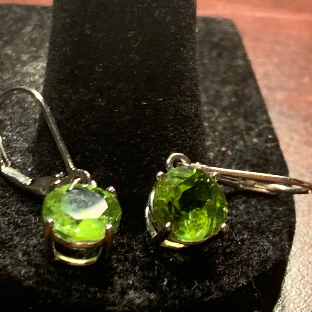 Elegant Peridot Gemstone Earrings 925 sterling silver